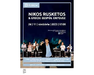 Bilety na koncert 26.11.2023/niedziela, godz.17.00 – Koncert Nikos Rusketos & Zespół Grecki Orfeusz w Krakowie - 26-11-2023