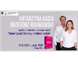 Bilety na koncert Katarzyna Kasia i Grzegorz Markowski – spotkanie autorskie i promocja książki „Siedem życzeń...” w Kielcach - 01-12-2023
