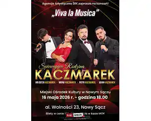 Bilety na koncert Śpiewająca Rodzina Kaczmarków - "Viva La Musica" w Nowy Sącz - 16-05-2026 Bilety na koncert Śpiewająca Rodzina Kaczmarków - "Viva La Musica" w Nowy Sącz - 16-05-2026