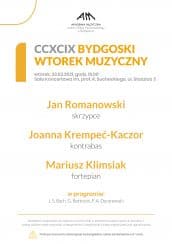 Koncert CCXCIX BYDGOSKI WTOREK MUZYCZNY w Bydgoszczy - 23-02-2021