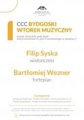 Koncert CCC BYDGOSKI WTOREK MUZYCZNY w Bydgoszczy - 09-03-2021