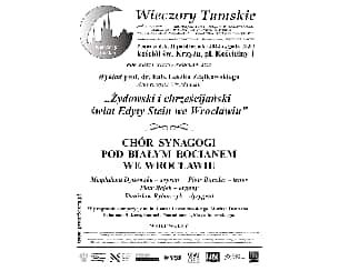 Koncert Wieczory Tumskie - Edyta Stein i Chór Synagogi pod Białym Bocianem we Wrocławiu - 31-10-2022