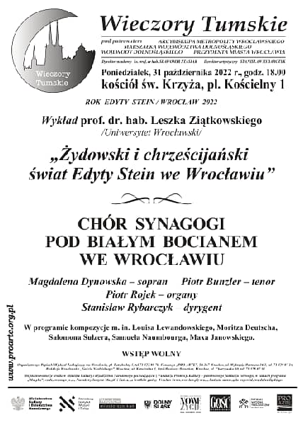 Chór Synagogi pod Białym Bocianem, Edyta Stein we Wrocławiu - 31.10.2022