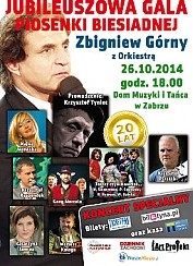 Bilety na koncert Jubileuszowa Gala Piosenki Biesiadnej Zbigniewa Górnego w Zabrzu - 26-10-2014