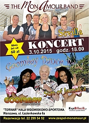 Bilety na koncert Goombay Dance Band &&& Mon Amour - Podczas tego koncertu, obok znanych i lubianych utworów Mon Amour usłyszymy legendarne hity! w Warszawie - 03-10-2015