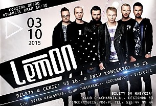 Bilety na koncert LemON - Objawienie polskiego rynku muzycznego w Czechowicach-Dziedzicach - 03-10-2015