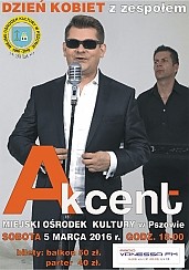 Bilety na koncert Akcent - Dzień Kobiet z zespołem AKCENT w Pszowie - 05-03-2016