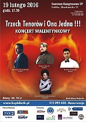 Bilety na koncert Trzech Tenorów i Ona Jedna!!! Koncert Walentynkowy - KONCERT WALENTYNKOWY  w Lublinie - 19-02-2016