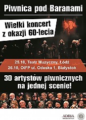 Bilety na koncert Piwnica pod Baranami: Wielki koncert z okazji 60-lecia w Łodzi - 25-10-2016