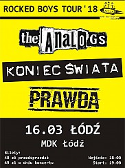 Bilety na koncert Rocked Boys Tour 2018 - Prawda, The Analogs, Koniec Świata w Łodzi - 16-03-2018