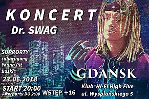 Bilety na koncert Dr. SWAG - Koncert hip-hopowy, support: subarugang, Young Pit, Baski w Gdańsku - 24-06-2018