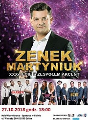 Bilety na koncert Zenek Martyniuk XXX-lecie z zespołem Akcent: Zenek Martyniuk, Boys, Skaner, Top Girls w Golinie - 27-10-2018