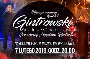 Bilety na koncert Gintrowski, a jednak coś po nas zostanie we Wrocławiu - 07-02-2019