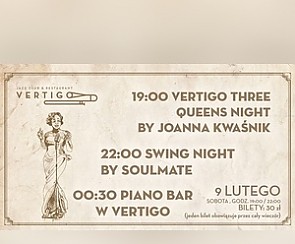 Bilety na koncert Three Queens Night by Joanna Kwaśnik / Swing Night / Piano Bar we Wrocławiu - 09-02-2019