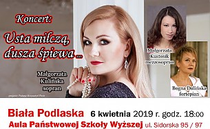 Bilety na koncert Usta milczą, dusza śpiewa w Białej  Podlaskiej - 06-04-2019