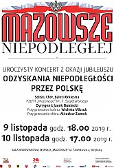 Bilety na koncert MAZOWSZE NIEPODLEGŁEJ w Otrębusach - 09-11-2019