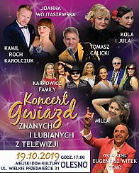 Bilety na koncert Gwiazd znanych i lubianych z Telewizji w Oleśnie - 19-10-2019