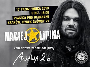 Bilety na koncert Maciej Lipina. Koncertowa zapowiedź płyty ANAWA 2.0 w Krakowie - 17-10-2019