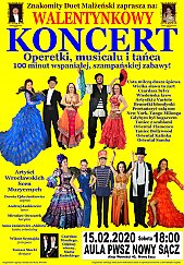 Bilety na koncert Walentynkowy Koncert Operetki, Musicalu i Tańca w Nowym Sączu - 15-02-2020