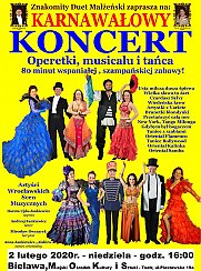 Bilety na koncert Operetki, Musicalu i Tańca - Karnawałowy w Bielawie - 02-02-2020