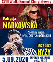 Bilety na koncert XVIII Wielki Koncert Charytatywny 2020 - Patrycja Markowska i Grzegorz Hyży w Kielcach - 05-09-2020