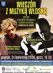 Bilety na koncert Wieczór z muzyką włoską - Koncert Luciano D’Abbruzzo i Alessandro De Berti w Zielonkach-Parceli - 24-04-2020